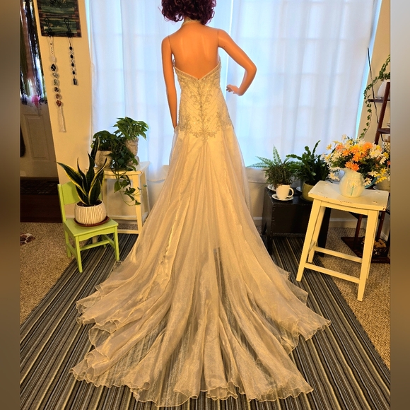 Essence Collection Beaded Halter Bodice Wedding Gown - Picture 3 of 16